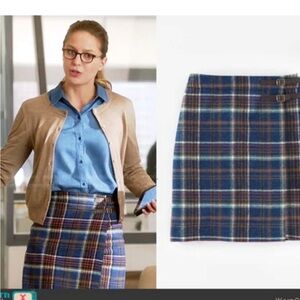 Boden Blue and Brown Plaid Skirt